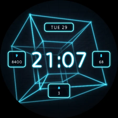 Tesseract 4D Neon